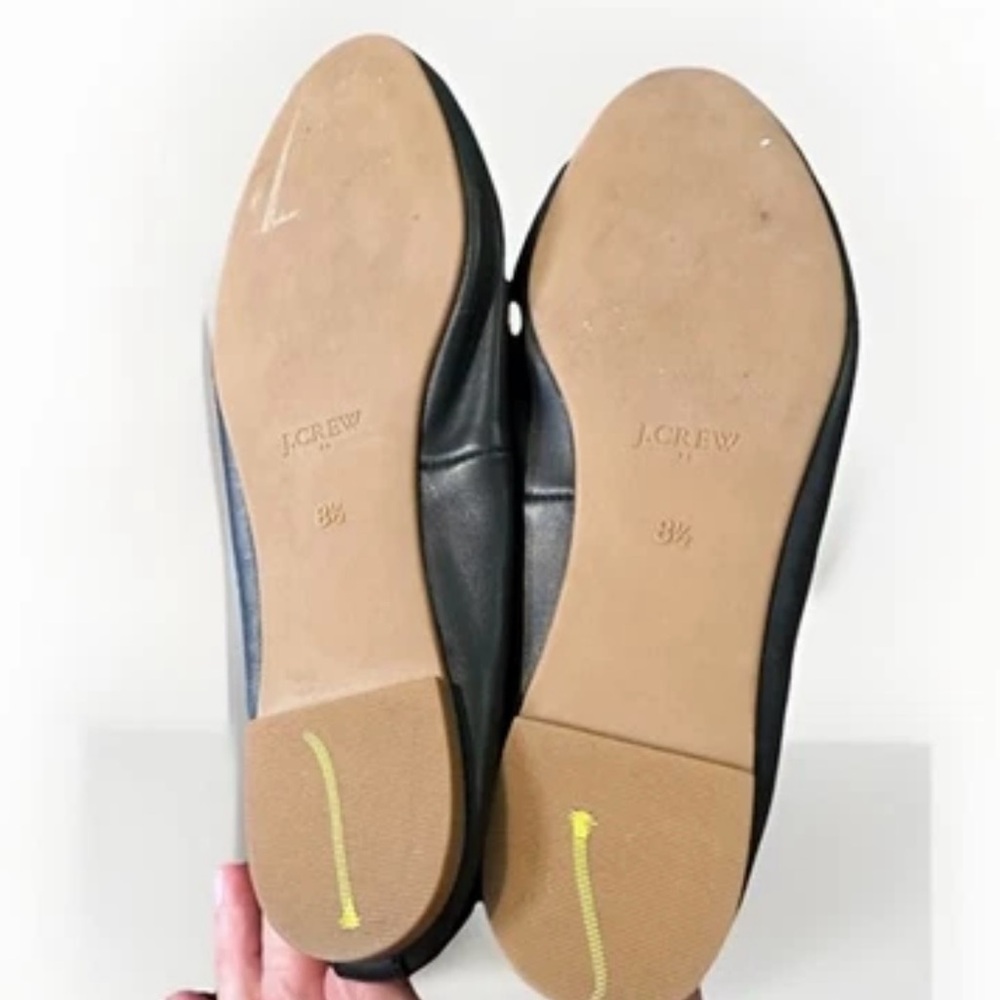 J. Crew Lizzie Leather Ballet Flats Black Women’s Size 8.5 - Picture 9 of 10